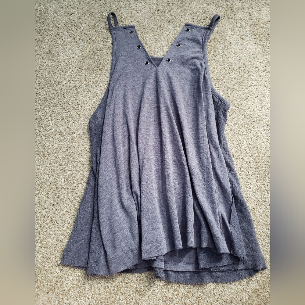 L blue Grey Tank Top SO